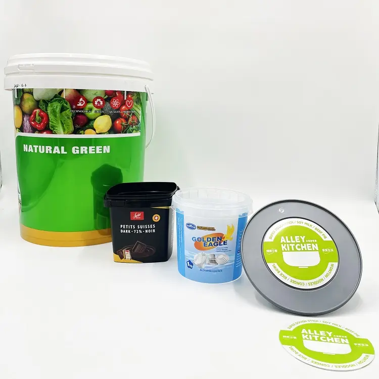 Venta al por mayor de impresión personalizada de envases de alimentos de plástico taza de helado en molde etiqueta impresa