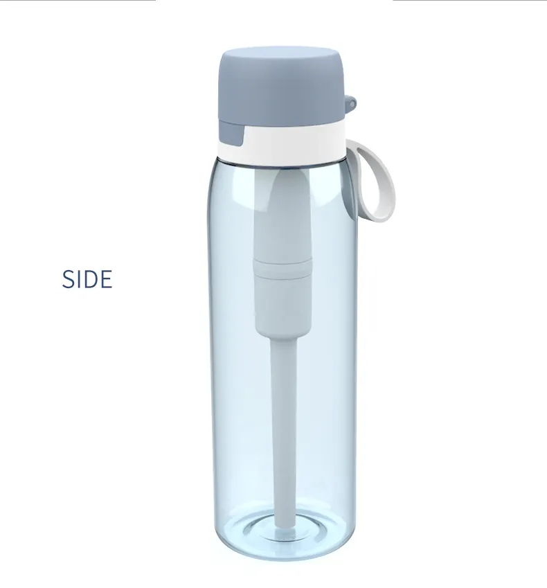 Tritan bpa ücretsiz kumaş filtre su şişesi sırt çantasıyla uzun mesafe seyahat için su zararlı madde kaldırmak