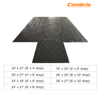 Bâche en PVC pour bois d'œuvre 24*27*8' avec œillets en laiton, sangles à double couture, anneaux en D en acier inoxydable et bandes réfléchissantes, traitement anti-UV
