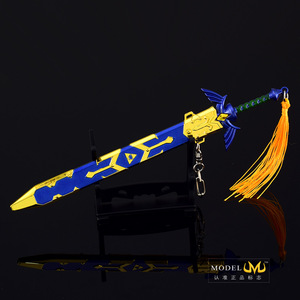 Épée de maître de Link d'inspiration <span class=keywords><strong>Zelda</strong></span> de 22cm, réplique complète en alliage de zinc, lame bleue avec gaine, décor à collectionner, modèle d'<span class=keywords><strong>arme</strong></span> fantastique - Product Image 2
