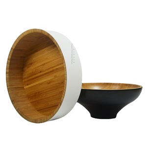 Bamboo Bowl JZW 09 Yellow Solid Color Home Use Storage Fruit Plate Salad Bowl Japanese Style Composite Bowl - Product Image 5