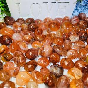 Vendita calda naturale curativo naturale blocco di quarzo rosso fuoco ruzzolato pietre lucide cristallo di ghiaia per la decorazione - Product Image 1