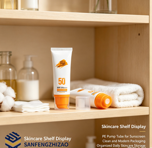 White Oval Plastic Cosmetic Tube With Pump Cap Custom Logo PP Material For Sunscreen And Foundation Packaging - Product Image 3