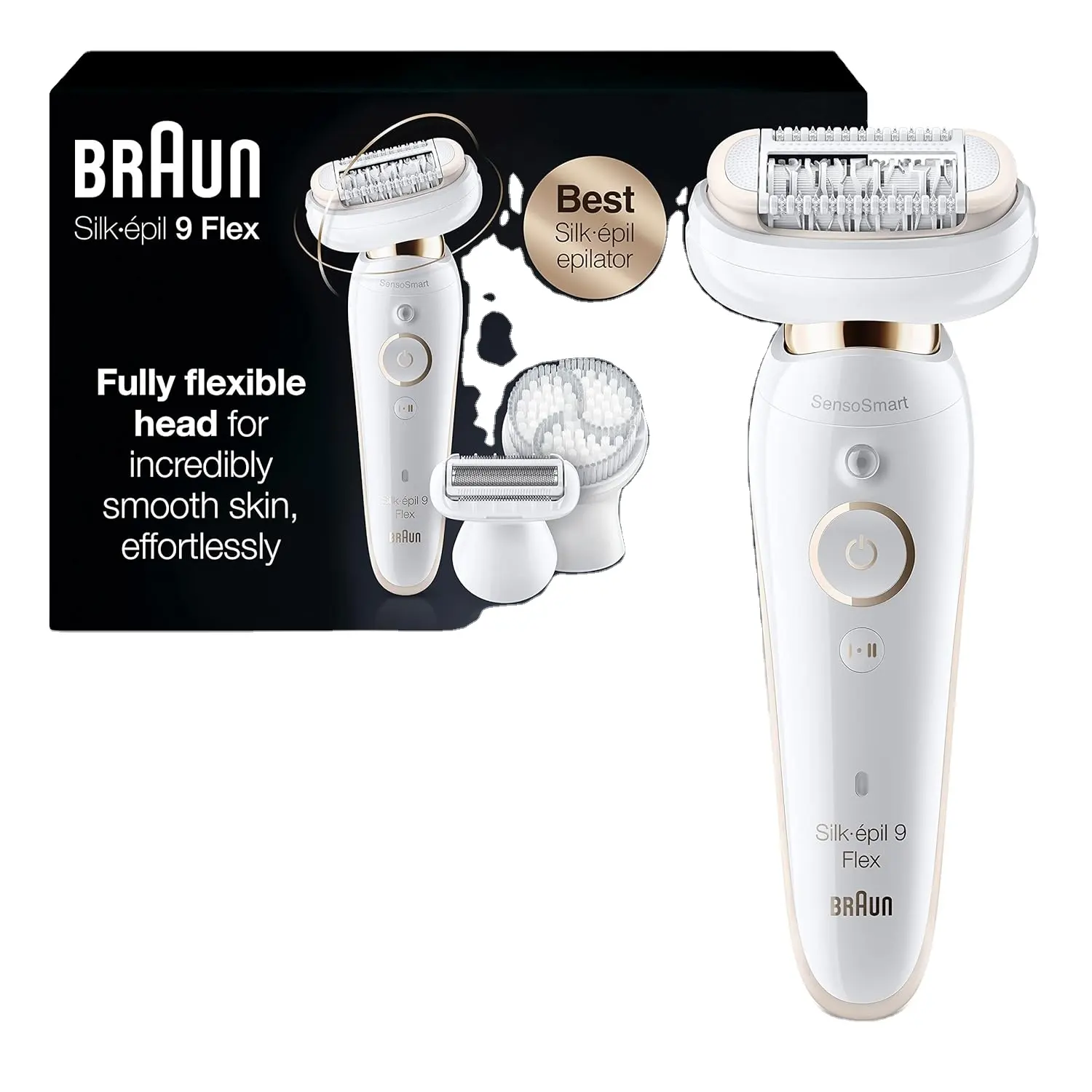 Braun آلة إزالة الشعر حرير-ابيل 9 9-030 مع رأس مرنة،إزالة شعر الوجه للرجال والنساء، جهاز إزالة الشعر حلاقة ومهذب