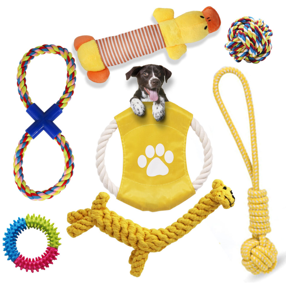Jouet en corde 7 paquets (jaune)