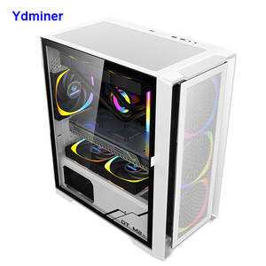 Factory Outlet ATX PC Case Malla poligonal Computer <span class=keywords><strong>Gaming</strong></span> Case Apertura Vidrio templado OEM Aleación de aluminio Stock MAX 330mm 8PCs - Product Image 3