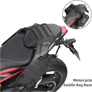 Motorcycle Saddle Bag Mount System Black Nylon <b>Storage</b> Solution for Rear <b>Seat</b> Upgrade - Product Image 2