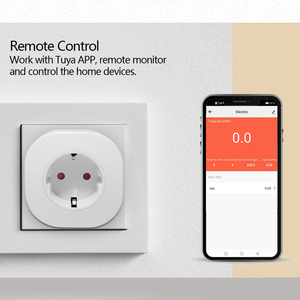 Tiết kiệm năng lượng 100-240VAC tuya thông minh cắm điều khiển công suất thông qua ứng dụng cuộc sống thông minh EU Loại ổ cắm làm việc với Google và Alexa - Product Image 5
