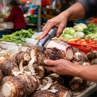 Équipement de pelage électrique robuste pour noix de coco, canne à sucre, taro, citrouille, ananas, melon – Processeur alimentaire industriel