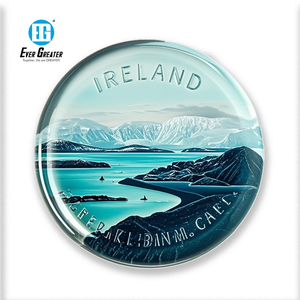 독특한 원형 기념품 자석 스티커 국제 도시 및 국가 여행 기념품 개인 유리 냉장고 자석 - Product Image 2