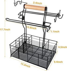 Oniya BBQ Picnic Utensilio <span class=keywords><strong>Caddy</strong></span> con soporte para toallas de papel Accesorios para barbacoa Herramienta para asar Organizador de almacenamiento - Product Image 2