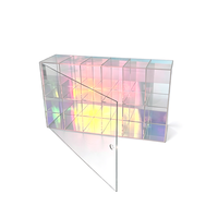 Boîte de rangement pour bijoux en acrylique arc-en-ciel irisé, organisateur de bureau pour strass à ongles, boucles d'oreilles, bagues, figurines et boîtes surprises