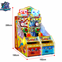Machine de jeu d'arcade à monnayeur pour enfants, modèle 'Petit Monstre Gourmand', jeu de lancer de balles et de récupération de tickets, en plastique, en anglais, pour centres de jeux