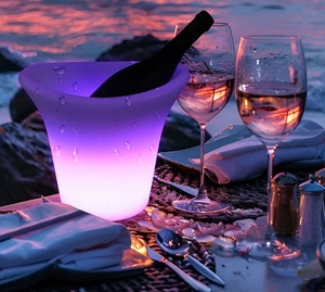 Seau à glace en plastique lumineux à LED personnalisable en gros pour bar à domicile, fête, mariage, événement, refroidisseur de vin décoratif à LED pour usage hôtelier - Product Image 2