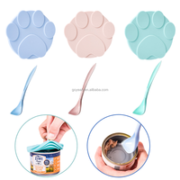 Couvre-boîtes universels en silicone pour chiens et chats, mignons, non toxiques, avec cuillère