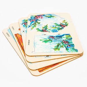 Commercio all'ingrosso moderno dipinto con diamanti in miniatura casetta per uccelli in legno <span class=keywords><strong>case</strong></span> delle bambole per ragazze con temi di animali stampati - Product Image 5