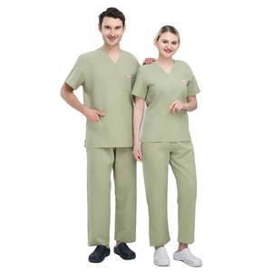 <span class=keywords><strong>Blouse</strong></span> Médicale Unisexe Manches Courtes en Spandex/<span class=keywords><strong>Coton</strong></span> pour Médecins et Infirmiers, Uniforme de Bloc Hospitalier - Product Image 3