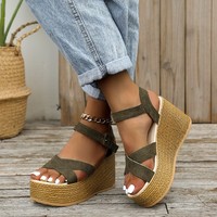 Sandales compensées lumineuses à bride arrière pour femme - Collection Printemps/Automne pour l'extérieur - Offre Spéciale