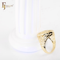 Bijoux de mode FJ Fallon, bagues en filigrane plaquées or 14 carats, base en laiton