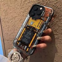 Coque de téléphone portable en PC rigide et TPU avec impression laser de motifs de circuits imprimés pour iPhone X Xr Xs 11 12 13 14 15 16 17 18 Pro Max