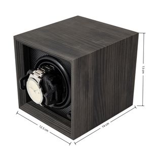 Automatische mechanische horlogewinder met ebbenhouten patroon, houten digitale display en nieuw design kussen. - Product Image 3