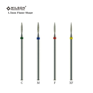 1.5mm Flame Shape WILSON Electric Nail Polish Tool Cuticle Removal Diamond Nail <strong>Bit</strong> Hot Sale Nail Drill <strong>Bit</strong> <strong>Set</strong> - Product Image 2