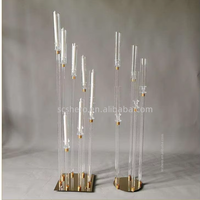Vente en gros de chandeliers de mariage en acrylique de haute qualité à 8 bras, chandeliers de mariage transparents, décorations de mariage