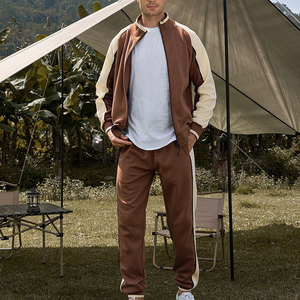 Traje de sudor para hombre, traje de <span class=keywords><strong>2</strong></span> piezas, chaquetas de manga larga para hombre, Tops, conjunto de chándales deportivos de contraste informal para correr - Product Image 2