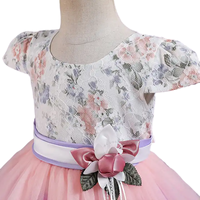 Couche de conception OEM Robe d'anniversaire pour filles à fleurs Robes tutu colorées de princesse d'été
