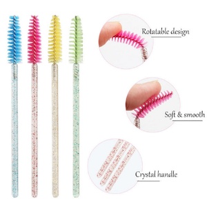 Mascara nettoyant pour cils, brosse à cils, brosse à cils, logo de marque privée Pinky leem, paillettes de cristal, outil pour extensions de cils - Product Image 1