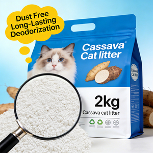 Litière pour chat à base de tapioca, écologique, biodégradable, sans danger, non toxique, hautement absorbante, à agglomération rapide pour chatons et <span class=keywords><strong>chats</strong></span> adultes - Product Image 1