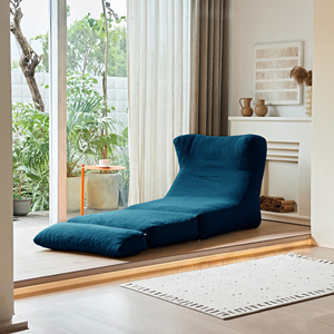 Modern Blue Velvet Reclining <b>Sofa</b> <b>Bed</b> One Seat Armless Fabric Upholstered Living Room Furniture - Product Image 1