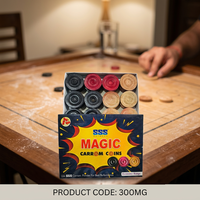 Jeu de jetons de carrom magiques 8 mm, jetons de jeu en bois personnalisés, jeu de société d'intérieur, coffret cadeau, modèle Jr-ind-c35 Uttar Pradesh
