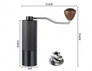 Al-Alloy Body 420 Stainless Steel Burr Homeuse Espresso <b>Mini</b> Small Hand Mill Portable Manual Coffee <b>Grinder</b> with Wood Handle - Product Image 4