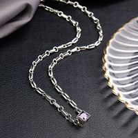 Collier et bracelet cube bicolore creux, style rétro froid et lourd
