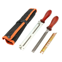 Kit de 5 limes à chaîne pour tronçonneuse, 5,2 mm, compatibles avec les chaînes 3/8 Pro, pour affûtage de tronçonneuse