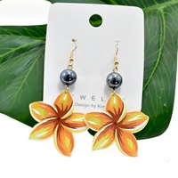 Boucles d'oreilles en acrylique tendance pour les vacances, boucles d'oreilles bohèmes personnalisées imprimées pour les cadeaux de vacances