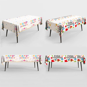 Mantel Plástico Feliz Cumpleaños – Impermeable Y Desechable (PVC) Para Fiesta