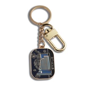 Promotional Items Rectangle Gold Soft Enamel Metal Souvenir Gift Bag <b>Key</b> <b>Chain</b> - Product Image 1