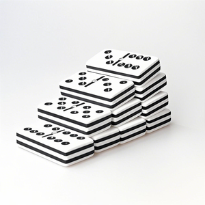 Juego de Dominó Acrílico Premium de 5 Capas Blanco y Negro, Tablero de Rompecabezas Laminado Personalizable para Niños y Adultos - Product Image 3