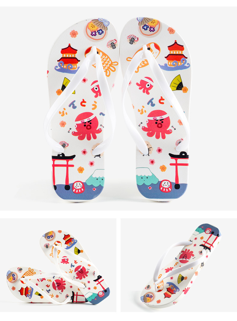 Summer Flip-flops Slippers PVC Non-slip Casual Sandals Beach Shoes Women's Flip Flops