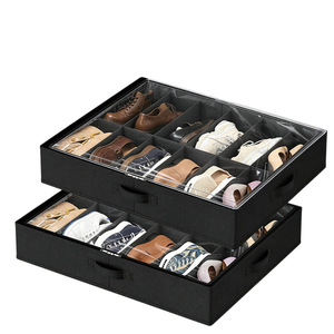 Scatola porta scarpe pieghevole salvaspazio sotto il letto, senza installazione, antipolvere, organizer in tessuto per armadio e casa - Product Image 5