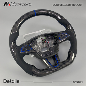 Volant en fibre de carbone personnalisé avec poignées en microfibre pour Ford Focus MK3 RS ST ST-Line 2015-2018, amélioration de l'intérieur de la voiture - Product Image 3