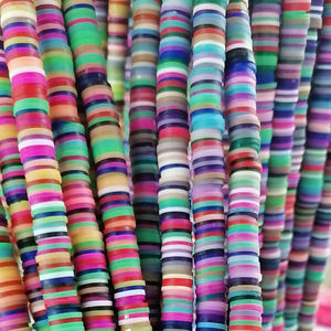 Venta al por mayor <span class=keywords><strong>1</strong></span>*6mm mezcla colores redondo rebanada plana suave arcilla polimérica Heishi cuentas de arcilla para la fabricación de joyas - Product Image 4