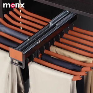 Porte-pantalons double rangée à fermeture douce <span class=keywords><strong>pour</strong></span> armoire, à monter en hauteur, avec glissière extractible - Product Image 4