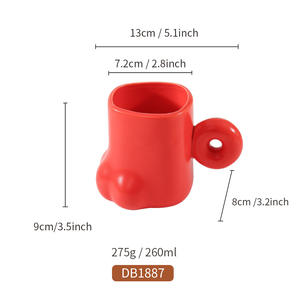 Taza de Cerámica con Forma de Pata de Gato Dongbao, 201-300 ml, Roja, Amarilla, Marrón, Regalo Creativo para el Hogar - Product Image 2