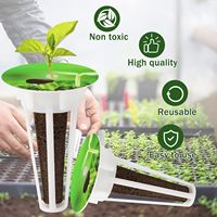 Kit de dosettes de graines de serre en gros Système de culture hydroponique Pots en filet 12 paniers de culture 50 éponges de culture 12 dômes de culture 12 étiquettes de dosettes