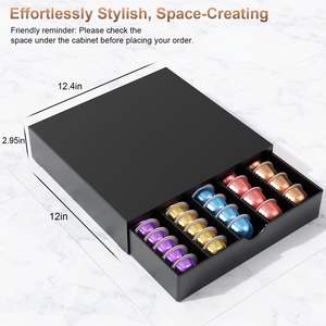 Organisateur de tiroir pour <span class=keywords><strong>dosettes</strong></span> de café compatible avec les <span class=keywords><strong>dosettes</strong></span> <span class=keywords><strong>Nespresso</strong></span> <span class=keywords><strong>Vertuo</strong></span>, capacité jusqu'à 60 petites ou 40 grandes - Product Image 3