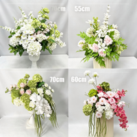 Nouvelle Composition Florale de Mariage de Haute Qualité, Style Romantique Blanc Rose Vert, Boule de Fleurs, Centre de Table Durable en Soie et Plastique