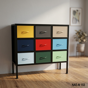 Mueble de Almacenamiento Industrial y Vintage de Hierro Pintado a Mano, Ecológico, con Múltiples Cajones para el Hogar, Sala de Estar, Cocina y Comedor - Product Image 3